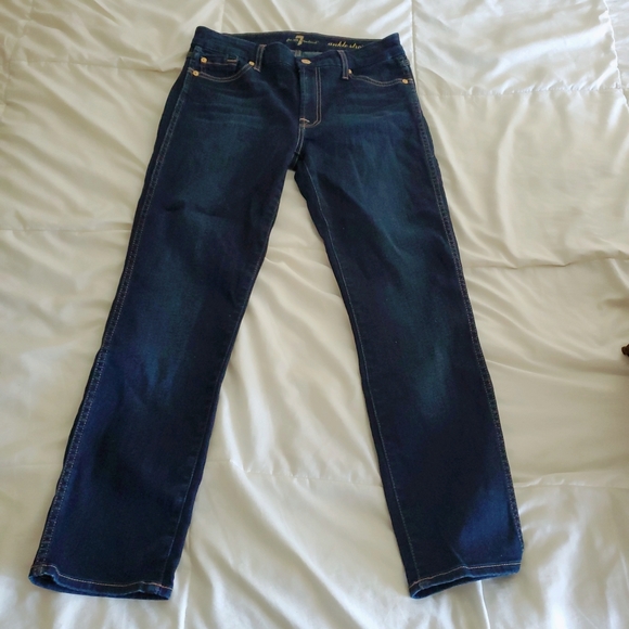 7 For All Mankind Straight Ankle Jeans - Picture 1 of 4